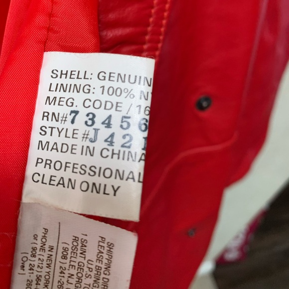 COMINT Womens single breasted red leather jacket blaser VINTAGE M - Picture 4 of 10